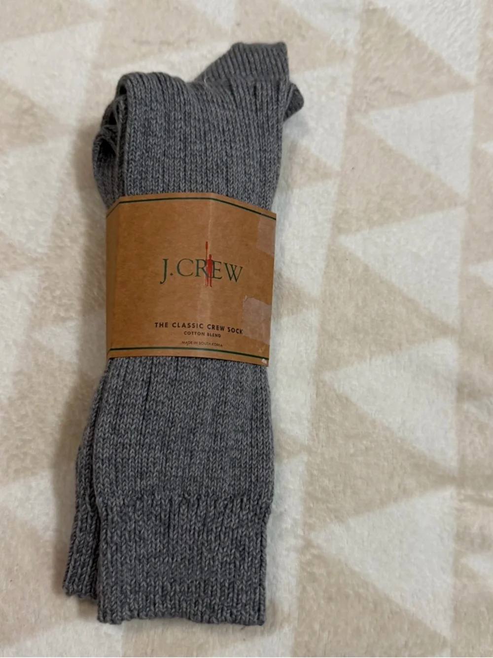 J crew grey sky Ribbed cotton-blend socks